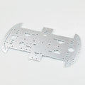Aluminum Smart Car Chassis 4wd Base Plate Robot Car 1.5mm Thick Arduino Chassis - a silver, flat, rectangular metal plate with rounded ends, featuring various cutouts and mounting holes.