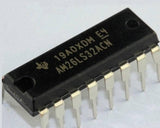 AM26LS32 26LS32 Quadruple Differential Line Receiver - a black 16-pin integrated circuit chip with metallic pins, shown in a close-up angled view.