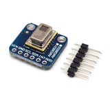 AMG8833 IR Thermal Imager Temperature Sensor Module 8x8 Array Thermal Camera Breakout - with a blue circuit board, a metal sensor housing, and a separate six-pin header connector on a white background.
