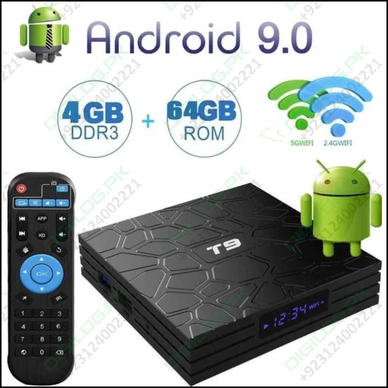 Android Smart TV Box T9 4GB + 64GB Quad Core 4K Ultra HD 9.0 V –
