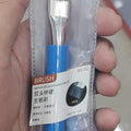 Antistatic Brush For PCB Cleaning - shown in its original plastic packaging with a blue handle and two distinct brush heads at either end.