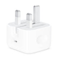 Apple Iphone Charger 25W USB-c Power Adapter - a white wall plug with a three-pin UK-style connector and a single USB-C port on the side.