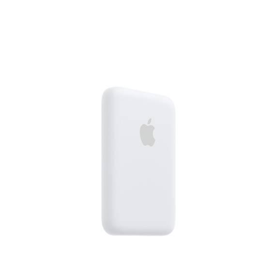 Apple iPhone Power Bank MagSafe Battery Pack - shown as a white, rectangular portable charger featuring the Apple logo on its front surface.