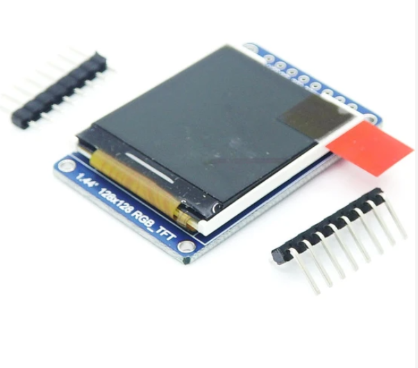 Arduino 1.44 Inch OLED Arduino TFT LCD Ekran Module Arduino - with a blue circuit board, a black display screen, and two separate rows of metal header pins.