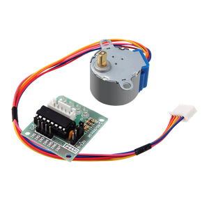 Arduino 28BYJ48 5V Stepper Motor With ULN2003 Driver - board, showing the motor, driver module, and multi-coloured ribbon cable with a white connector.