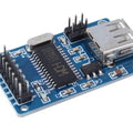Arduino Disk Read-write Module USB Flash Disk For Arduino CH376S - a blue circuit board featuring a USB port, a 12.000 crystal, and pin headers.