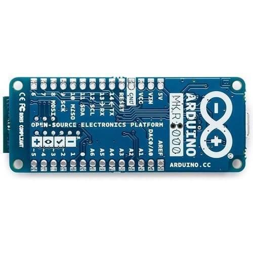 Arduino MKR1000 WiFi Board Module - a blue rectangular microcontroller board featuring labeled pin headers, a micro-USB port, and the Arduino logo.