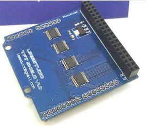 Arduino Uno LCD TFT Shield For 40-pin 8bit TFT LCD - a blue rectangular circuit board featuring four integrated circuits and a black 40-pin header connector.