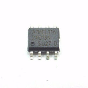 AT24C16N-SU27 AT24C16AN AT24C16 24C16N 2-wire Serial EEPROM SOP-8 - a black, rectangular 8-pin SOP-8 integrated circuit chip with "ATMEL316 24C16N SU27 D" printed on its surface.