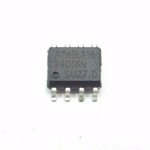 AT24C16N-SU27 AT24C16AN AT24C16 24C16N 2-wire Serial EEPROM SOP-8 - a black, rectangular 8-pin SOP-8 integrated circuit chip with "ATMEL316 24C16N SU27 D" printed on its surface.