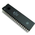 AT89S51 CMOS 8 Bit Microcontroller - a black rectangular integrated circuit with two rows of metal pins and white text printed on the top surface.