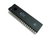 AT89S51 CMOS 8 Bit Microcontroller - a black rectangular integrated circuit with two rows of metal pins and white text printed on the top surface.