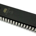 ATMEGA32 ATMEGA32A Atmega 32 - a black rectangular microcontroller chip with 40 metallic pins, shown from an angled perspective on a white background.