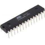 Atmega8l Atmega8 28PIN Microcontroller - a black rectangular integrated circuit chip with 28 metal pins, showing the Atmel logo and model markings.