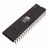 Atmel AT89C51 Microcontroller - a black rectangular integrated circuit with two rows of metal pins and white text printed on the top surface.