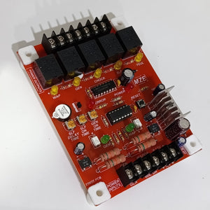Ats Kit For Generator Only For Generator Professionals - a red circuit board with four black relays, status LEDs, adjustable potentiometers, and ports.
