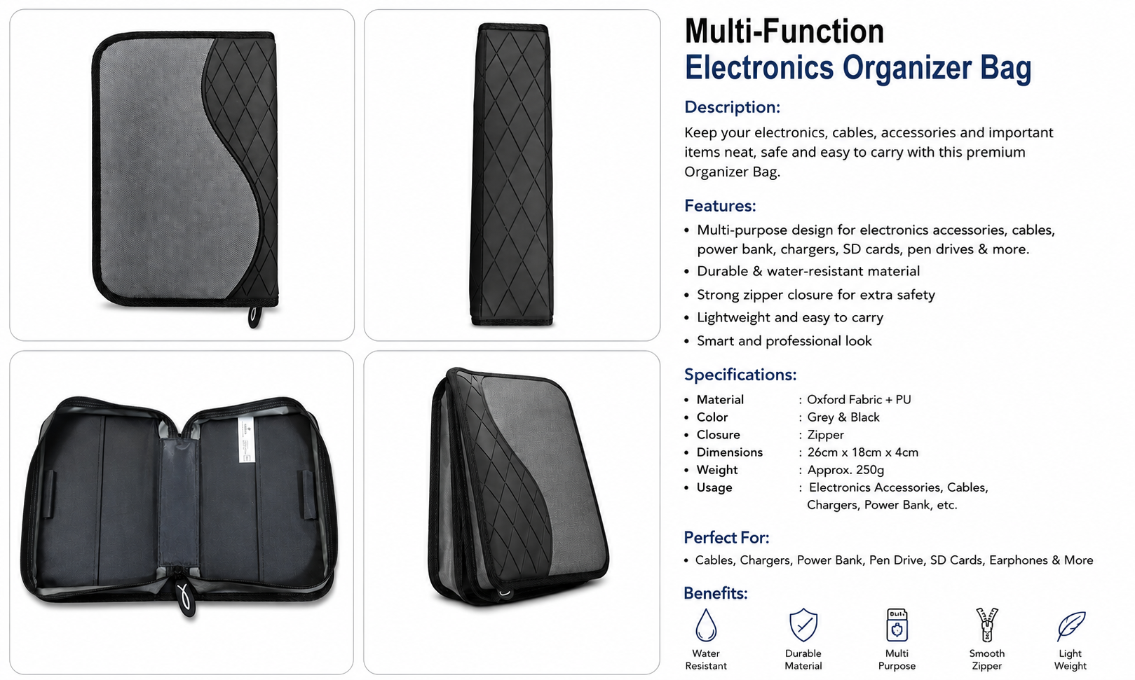 Multi-Function Electronics Organizer Bag High Quality In Pakistan