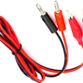 Banana Clip Wire High Quality - a pair of red and black cables featuring banana plug connectors on one end and alligator clips on the other.