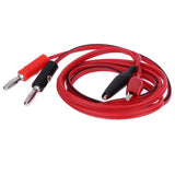 Banana Clip Wire Low Quality - coiled pair of red and black electrical cables featuring banana plug connectors on one end and alligator clips on the other.