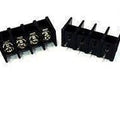 Barrier Terminal Block 4pin Connector 7.62mm (KF25) - two black plastic 4-pin terminal blocks with metal screw terminals and pins.