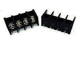 Barrier Terminal Block 4pin Connector 7.62mm (KF25) - two black plastic 4-pin terminal blocks with metal screw terminals and pins.