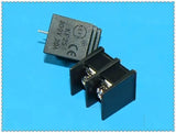 Barrier Terminal Block Connector 7.62mm (KF25) - two black plastic components with metal screw terminals and a 300V 20A label on a blue background.
