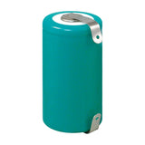 Battery 1.2V 2000mAh (sc) - a teal-colored cylindrical rechargeable battery featuring two metal solder tabs attached to its top and bottom terminals.