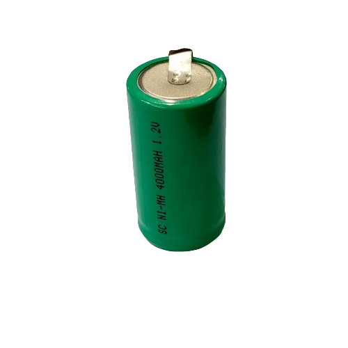 Battery 1.2V 2000mAh (sc) - a green cylindrical rechargeable battery with a metal tab on the top terminal and text printed on the side.