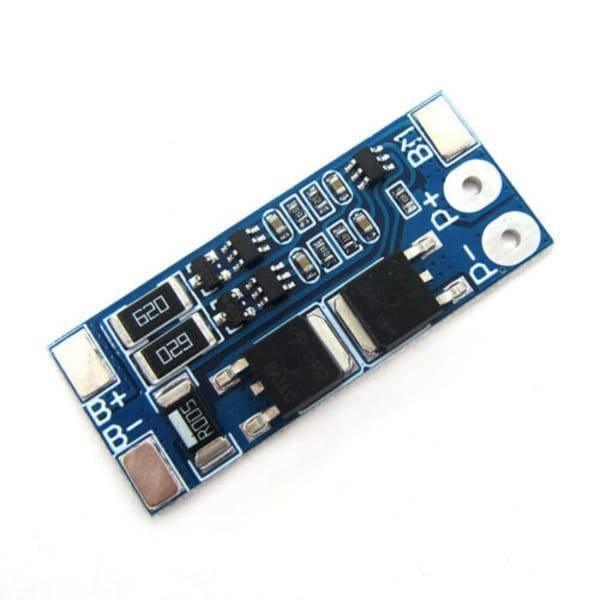 Battery Protection Board 2s 8A BMS For 18650 Lithium Ion Cells HX-2S-JH10 - a blue rectangular circuit board with labeled B+, B-, P+, and P- terminals.