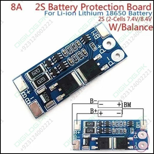 Battery Protection Board 2s 8a Bms For 18650 Lithium Ion