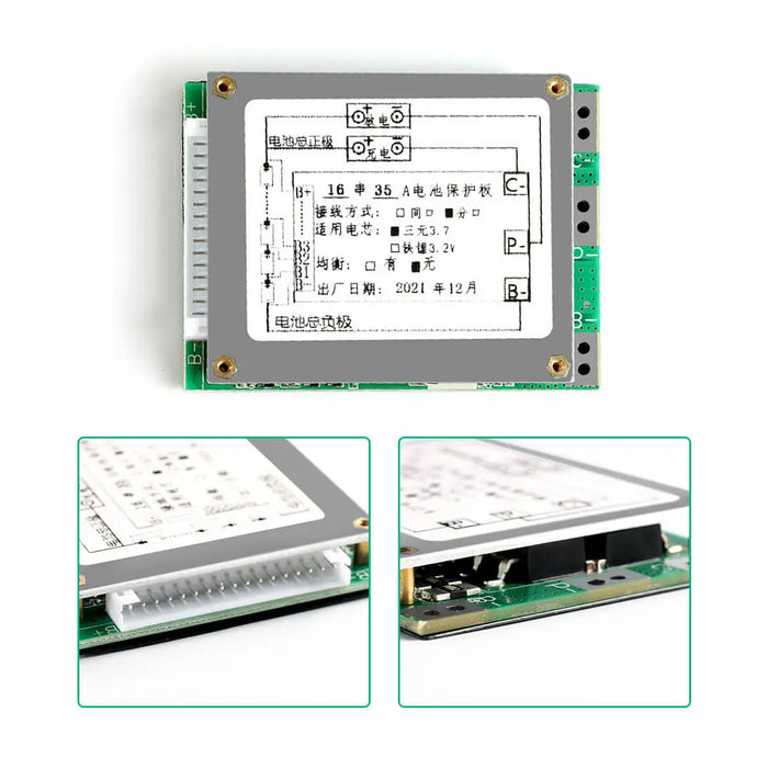 Li-ion Battery Protection Balancing Board 16S 60V 35A with Split Port for Smart Robot | 16S BMS