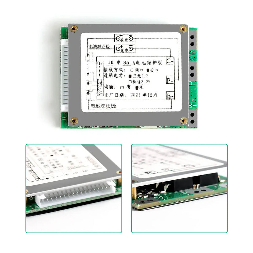 Li-ion Battery Protection Balancing Board 16S 60V 35A with Split Port for  Smart Robot | 16S BMS