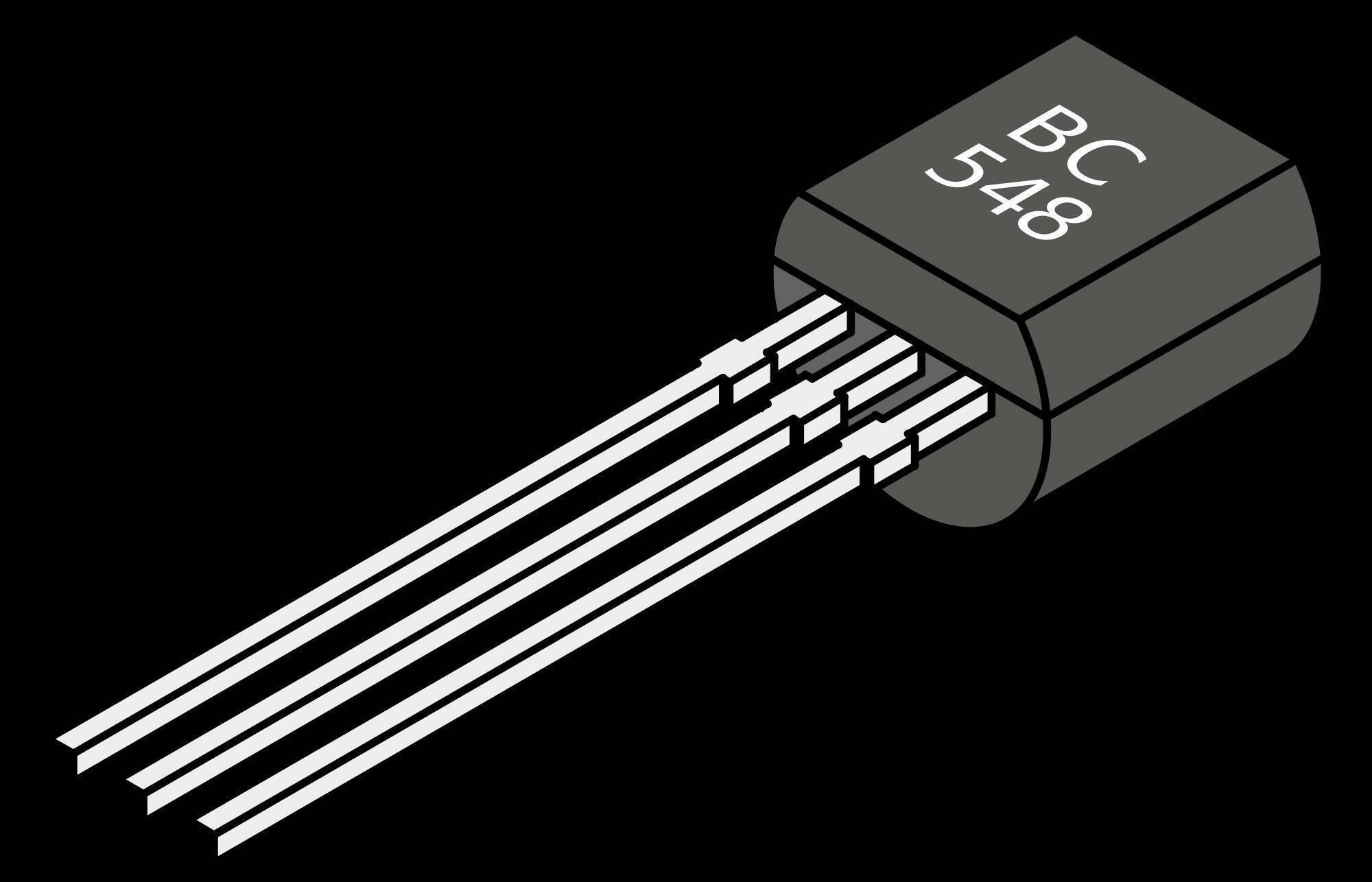BC548 NPN Transistor – Versatile And Reliable Transistor - a black, semi-cylindrical electronic component with three metal pins and the text "BC 548" printed on its flat top surface.