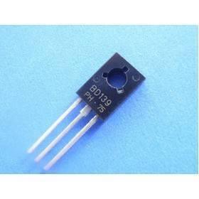 BD139 NPN Transistor - a black, flat, three-pin electronic component with the text "BD139 PH 75" printed on its face, shown against a blue background.