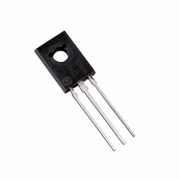 BD140 PNP Transistor - a black three-pin electronic component with a mounting hole at the top, shown in a studio product shot.