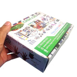 Beginner Arduino Uno Starter Kit Pack Of Arduino Products For Beginners - packaging box held in a hand, featuring printed graphics of electronic components and store contact information.