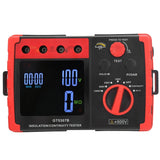 BENETECH GT5307B Insulation and Continuity Tester - red and black case with large LCD, test button and range dial