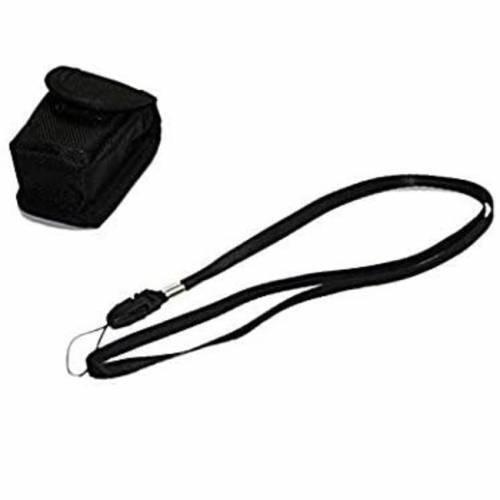 Beurer Finger Pulse Oximeter Oxygen Monitor Po-30 - shown with its black fabric carrying case and a black neck lanyard.