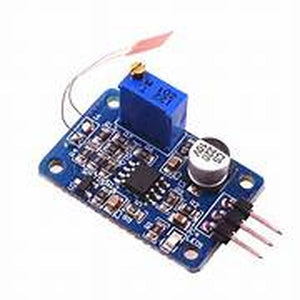 BF350 Strain Gauge Sensor Module - a blue circuit board with a potentiometer, a capacitor, a small chip, and a three-pin connector.