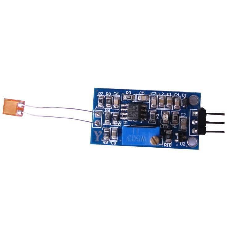 BF350 Strain Gauge Sensor Module - a blue circuit board with a potentiometer, a three-pin connector, and an attached orange sensor element.
