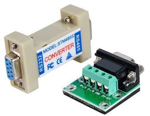 Bi Directional Communication Data RS232 To RS485 Serial Converter STM485S - a beige adapter and a green circuit board with a four-pin terminal block.