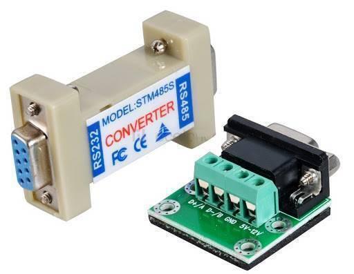 Bi Directional Communication Data RS232 To RS485 Serial Converter STM485S - a beige adapter and a green circuit board with a four-pin terminal block.