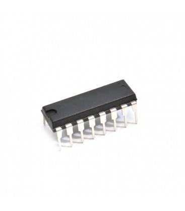 Bidirectional Shift Register IC 74HC194 - a black, rectangular electronic component with fourteen metal pins arranged in two parallel rows.