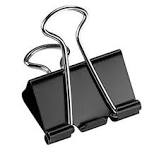 Binder Clips - a single black metal binder clip with two silver-toned wire handles against a white background.