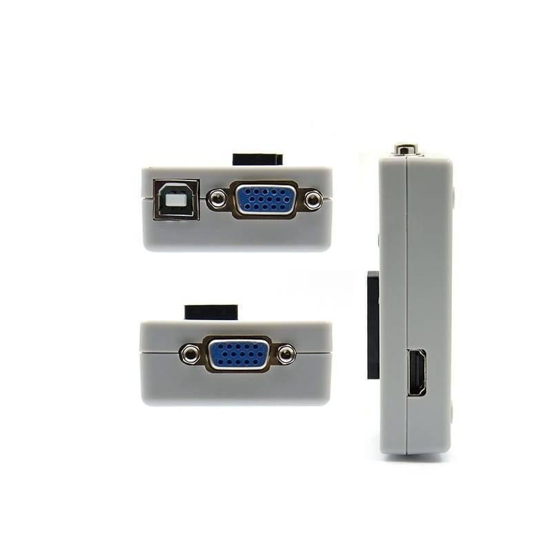Bios RT809F Serial Isp Programmer RT809 With 3 Adapters - three views of the grey rectangular device with a VGA port, a USB port, and an HDMI port.