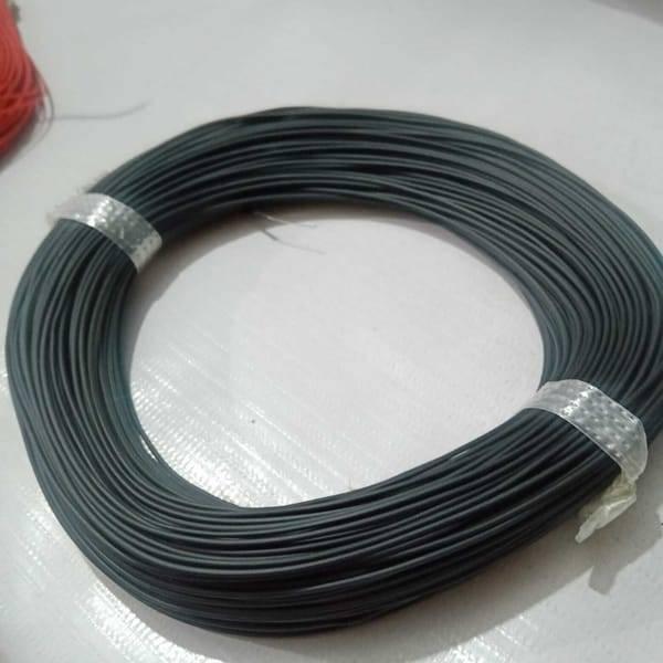Black 1 meter Insulation Electronic PCB Wrapping Breadboard Jumper Wire Cable - shown as a coiled bundle of dark grey wire secured with two white bands.