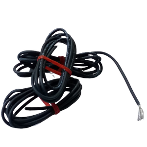 Black 1meter Solderable Wire Hard Wires For Wiring Jumper Wire Wiring Cable - shown as two coils of black wire secured with red ties and one exposed end.