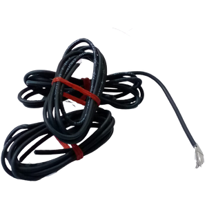 Black 1meter Solderable Wire Hard Wires For Wiring Jumper Wire Wiring Cable - shown as two coiled black wires secured with red ties and one exposed end.