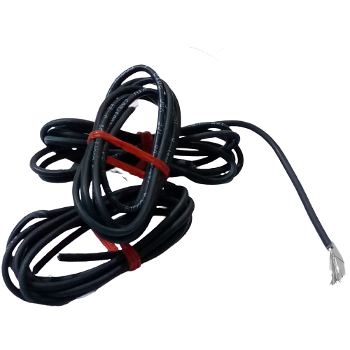 Black 1meter Solderable Wire Hard Wires For Wiring Jumper Wire Wiring Cable - shown as two coiled black wires secured with red ties and one exposed end.