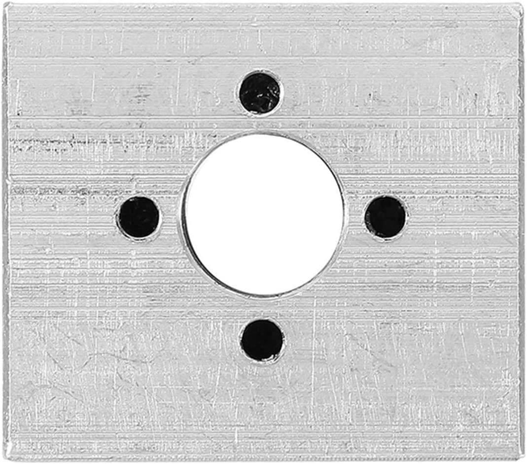 Black/gray T8 Aluminum Screw Conversion Nut Seat For 3d Printer Lead Screw Housing Mounting Bracket Aluminium Trapezoidal Nut Block Bracket For T8 - a square silver metal bracket featuring a large central circular hole surrounded by four smaller mounting holes.